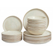 Set di 24 stoviglie in gres caolino fatto a mano con smalto reattivo Finitura Beige chiaro Cucina Sala da pranzo