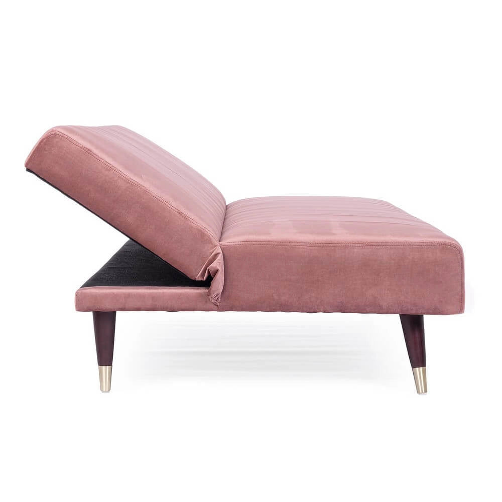 Divano Letto 3 Posti in Velluto con Gambe in Legno - ADELAIDE