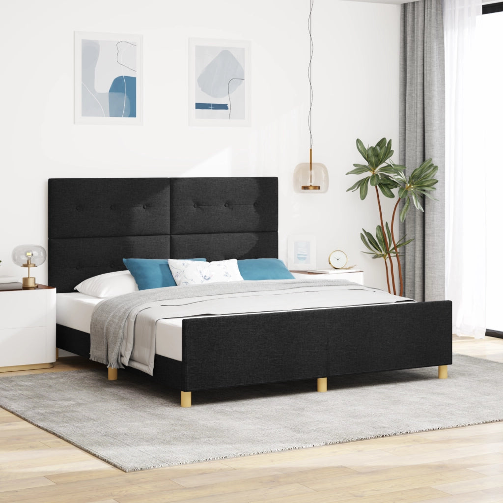 Struttura Letto  Nera 180x200 cm in Tessuto