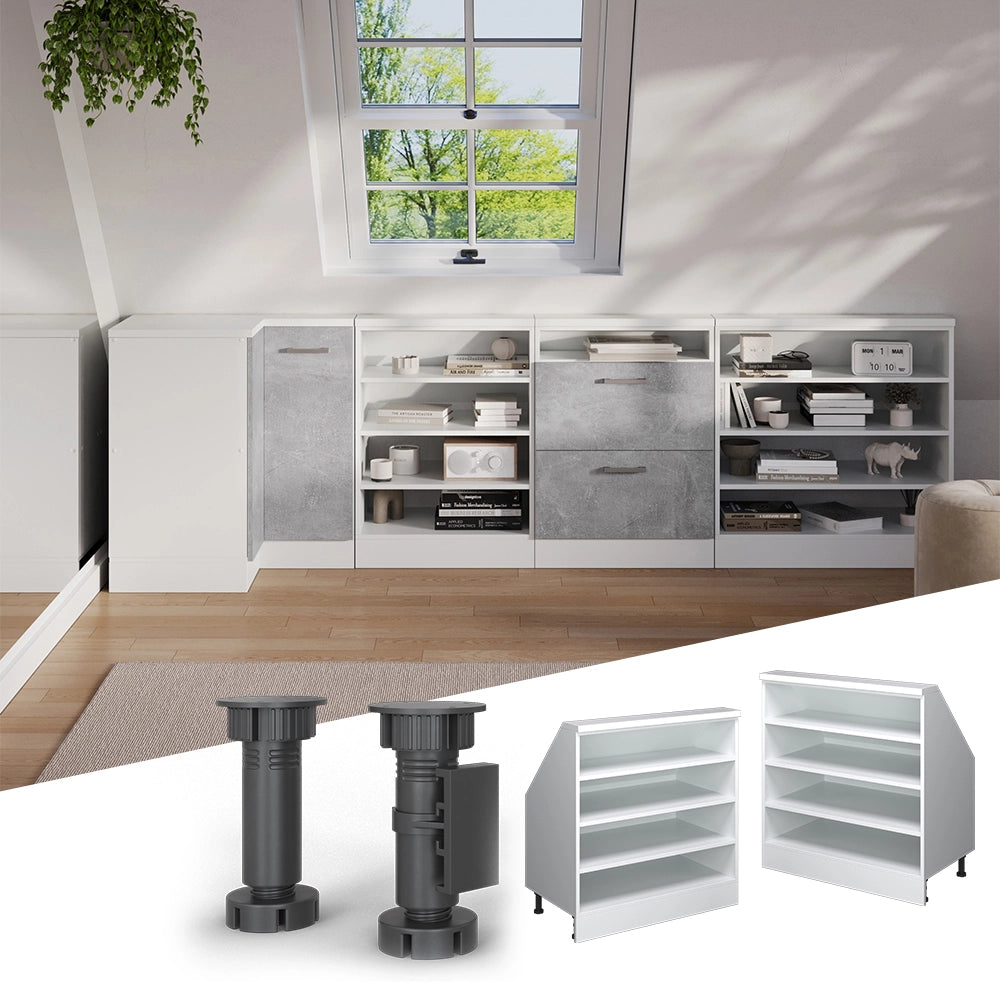 Mobile sottotetto Rion Bianco/Bianco 80 x 83.8 cm con 4 scomparti Vicco