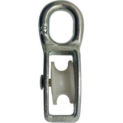 PULEGGIA NYLON SELF - OCCHIOLO NICHELATO D.MM 80- 5 pezzi