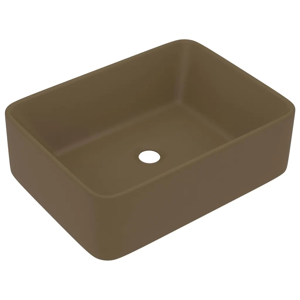Lavandino Luxury Crema Opaco 41x30x12 cm in Ceramica CFW7020455