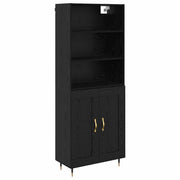 Credenza | Madia | Buffet da pranzo | Armadio da pranzo Rovere nero 69,5 x 34 x 180 cm Legno multistrato