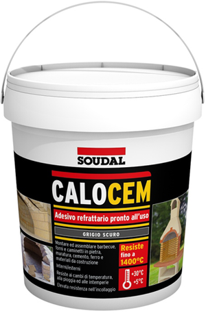 Adesivo refrattario soudal calocem 2,5kg colore grigio