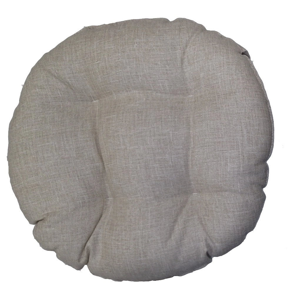 Coprisedia bordato tondo beige