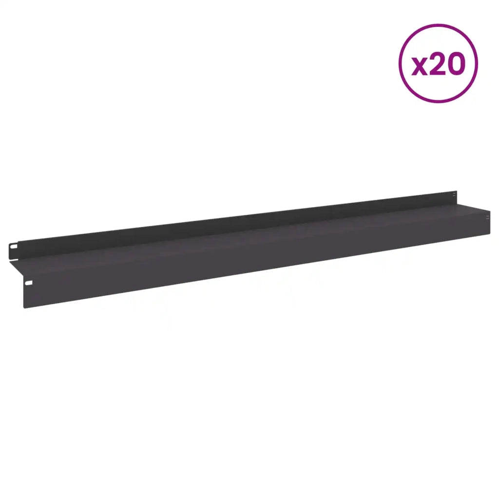 Bordura per Prato 20 pz 100 x 10 x 8 cm Acciaio Nero 8008869