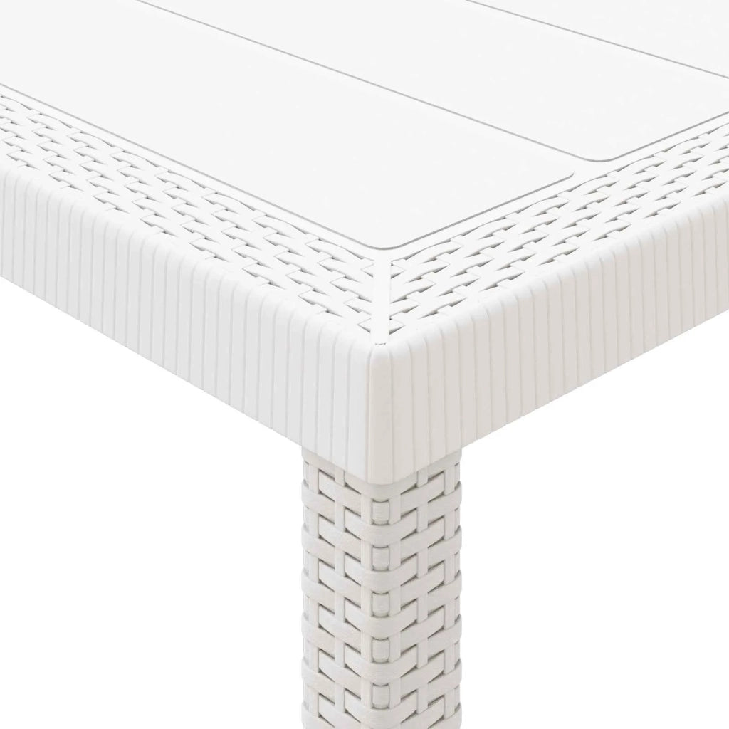 Set da Pranzo per Giardino 9 pcs Bianco Polipropilene
