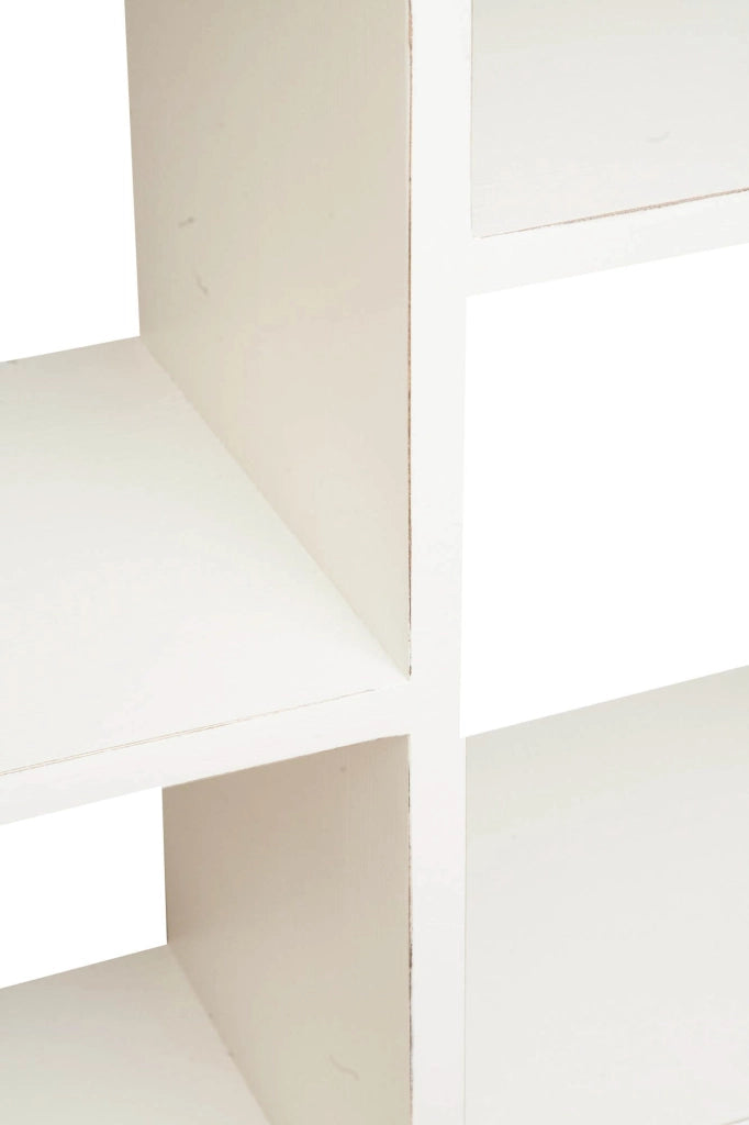 Biscottini Libreria in legno massello di tiglio finitura bianca anticata L82xPR36xH201 cm. Made in Italy