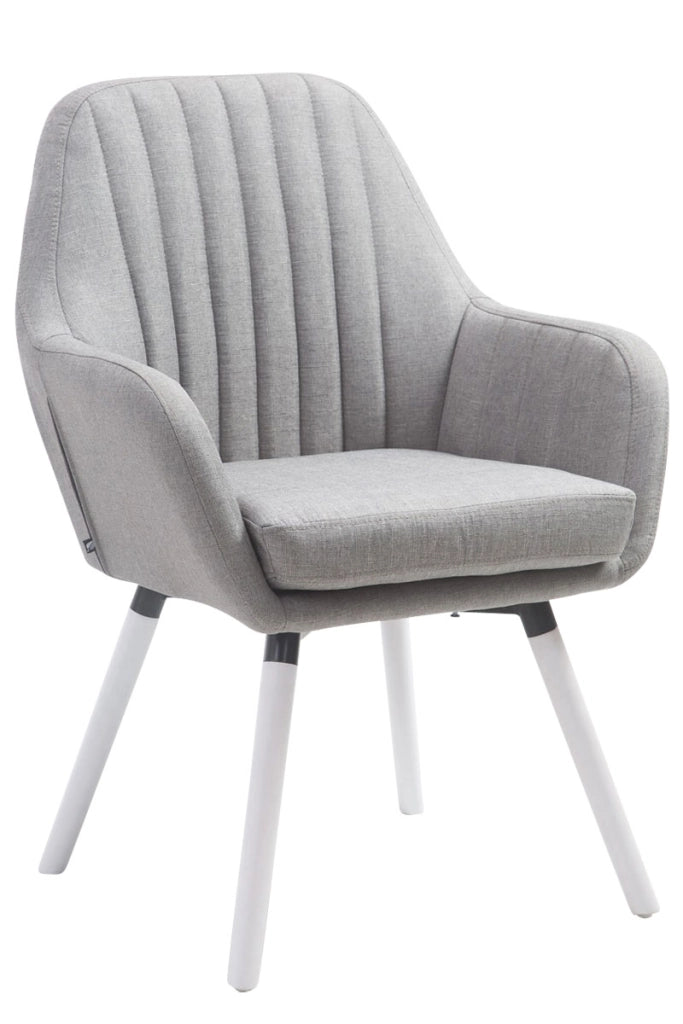 Poltroncina Florian in tessuto grigio,bianco