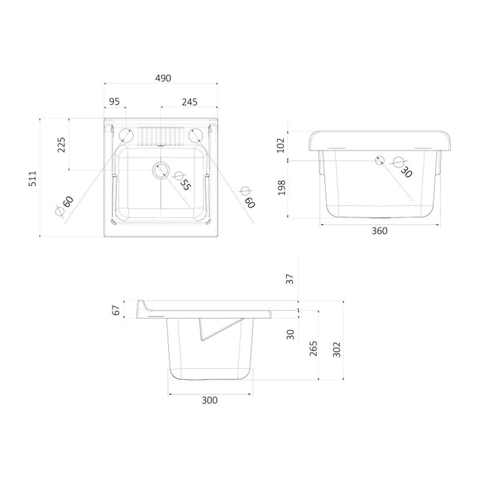Lavatoio 50x50 a una anta con cestelllo - serie Classica
