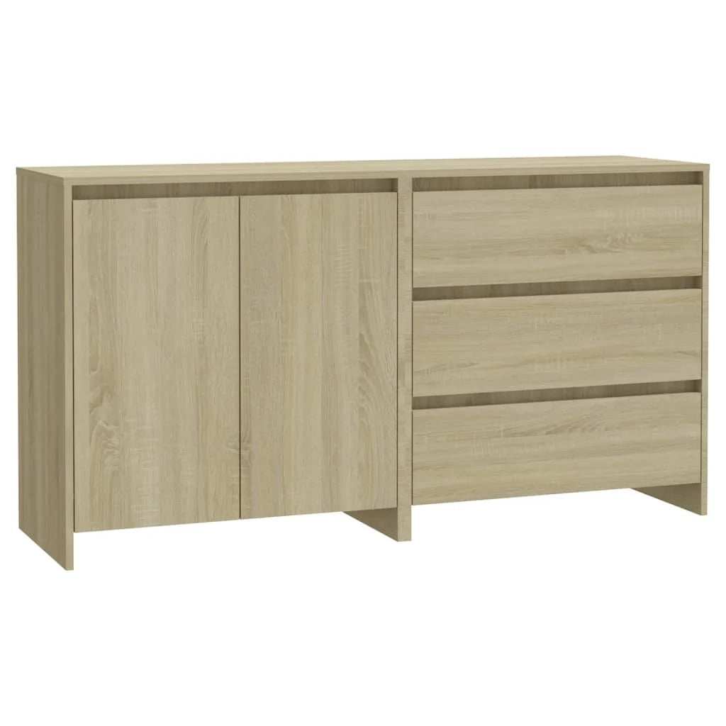 Buffet credenza cassettiera armadio mobile contenitore organizer cucina soggiorno salotti set da 2 legno ingegnerizzato Sonoma beige 02_0036829