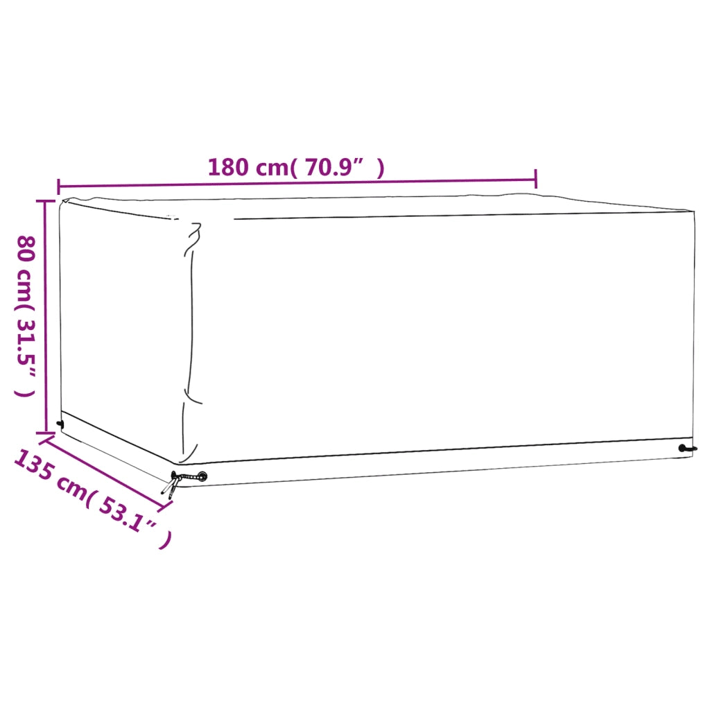 Copertura Mobili Giardino 8 Occhielli 180x135x80cm Rettangolare