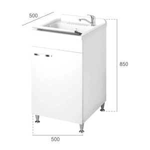 Lavatoio 50x50 a una anta con cestelllo - serie Classica