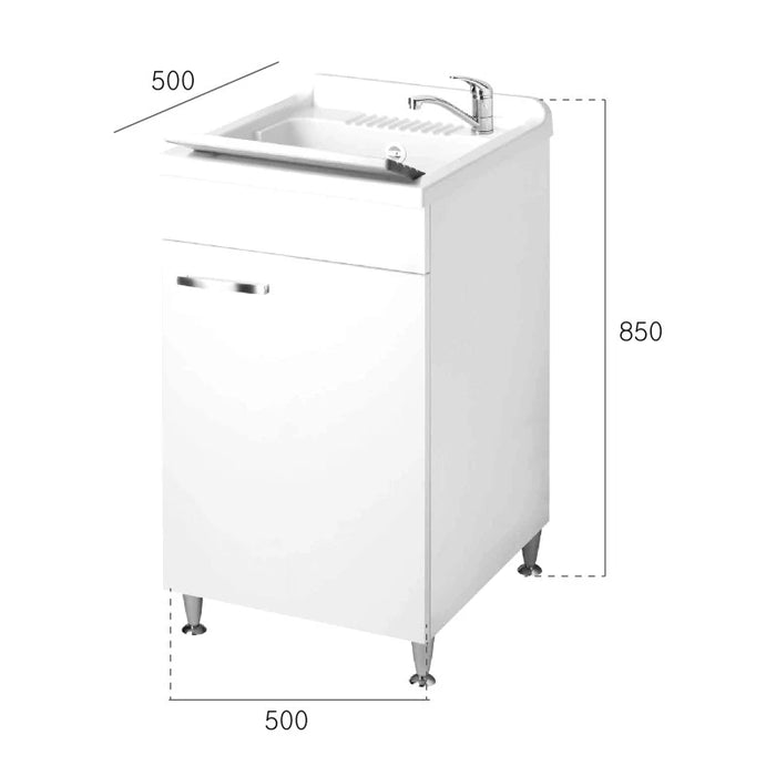 Lavatoio 50x50 a una anta con cestelllo - serie Classica