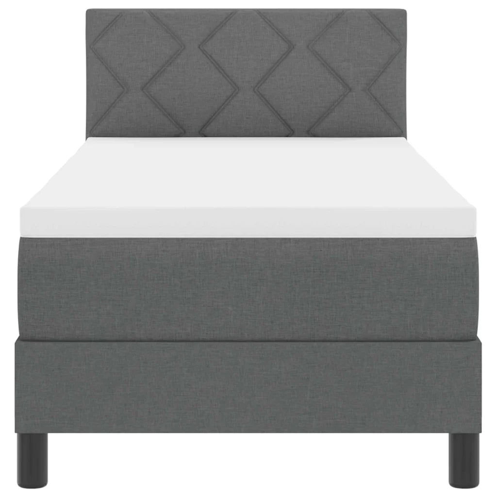 Letto a molle con materasso Grigio scuro 80 x 200 cm Tessuto 3342241