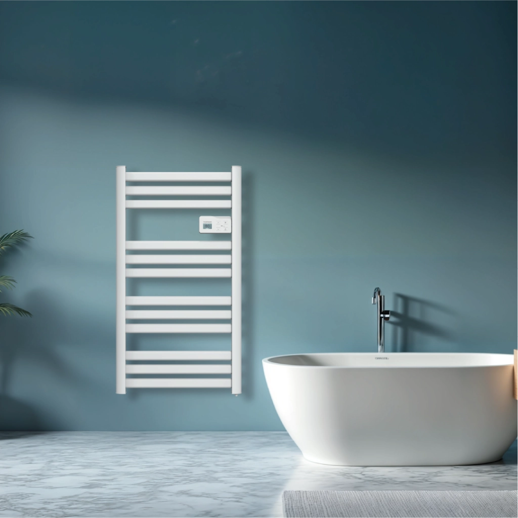 Scaldasalviette elettrico Thomson senza fluido, connesso al WiFi, con ventola da 500W, cosmo