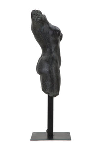 Scultura Museum Woman 19x17x50 cm in Poliresina e Ferro Nero