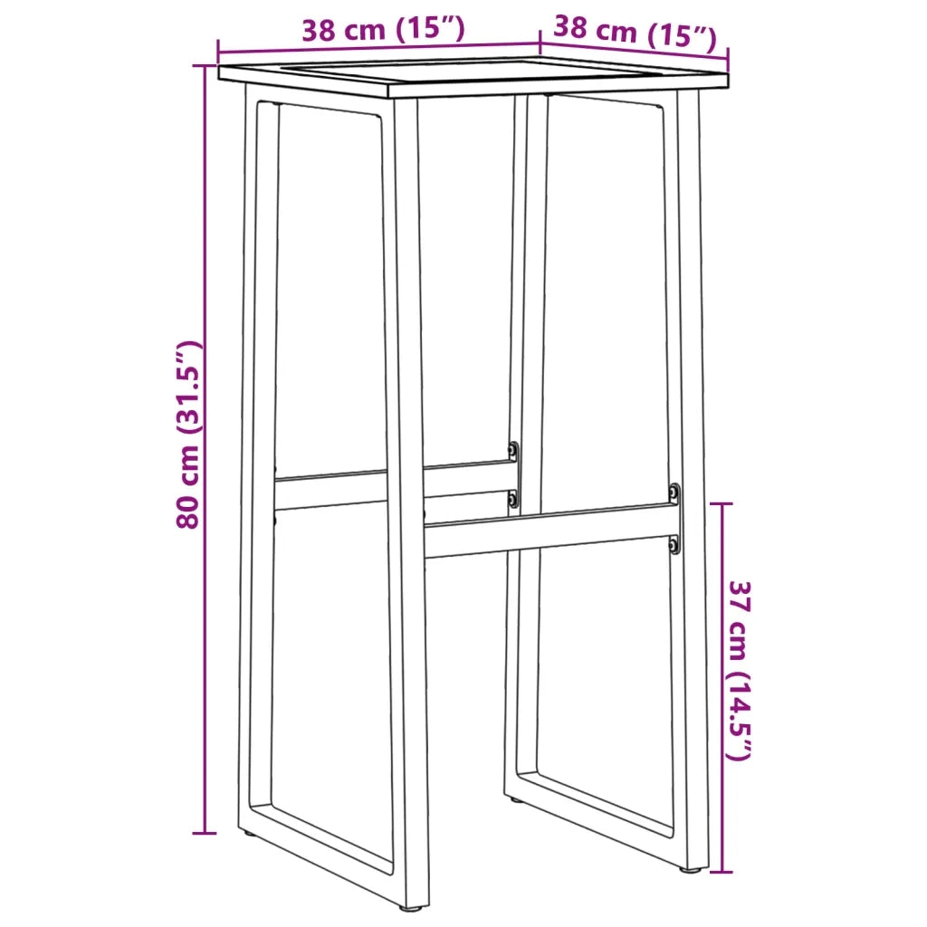vidaXL Sgabelli da Bar 2pz Neri 38x38x80 cm Acciaio Verniciato Polvere