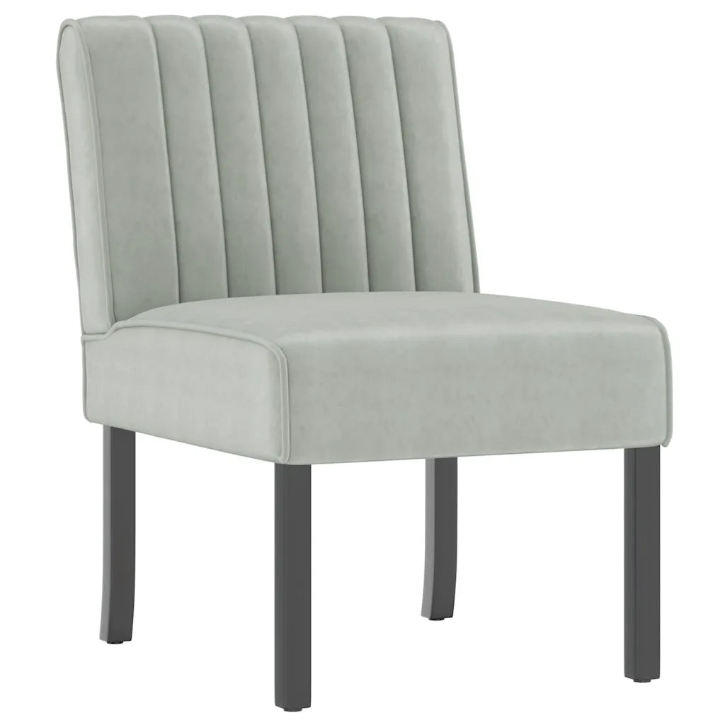 Poltrona | Sedia Pantofola Grigio Chiaro in Velluto