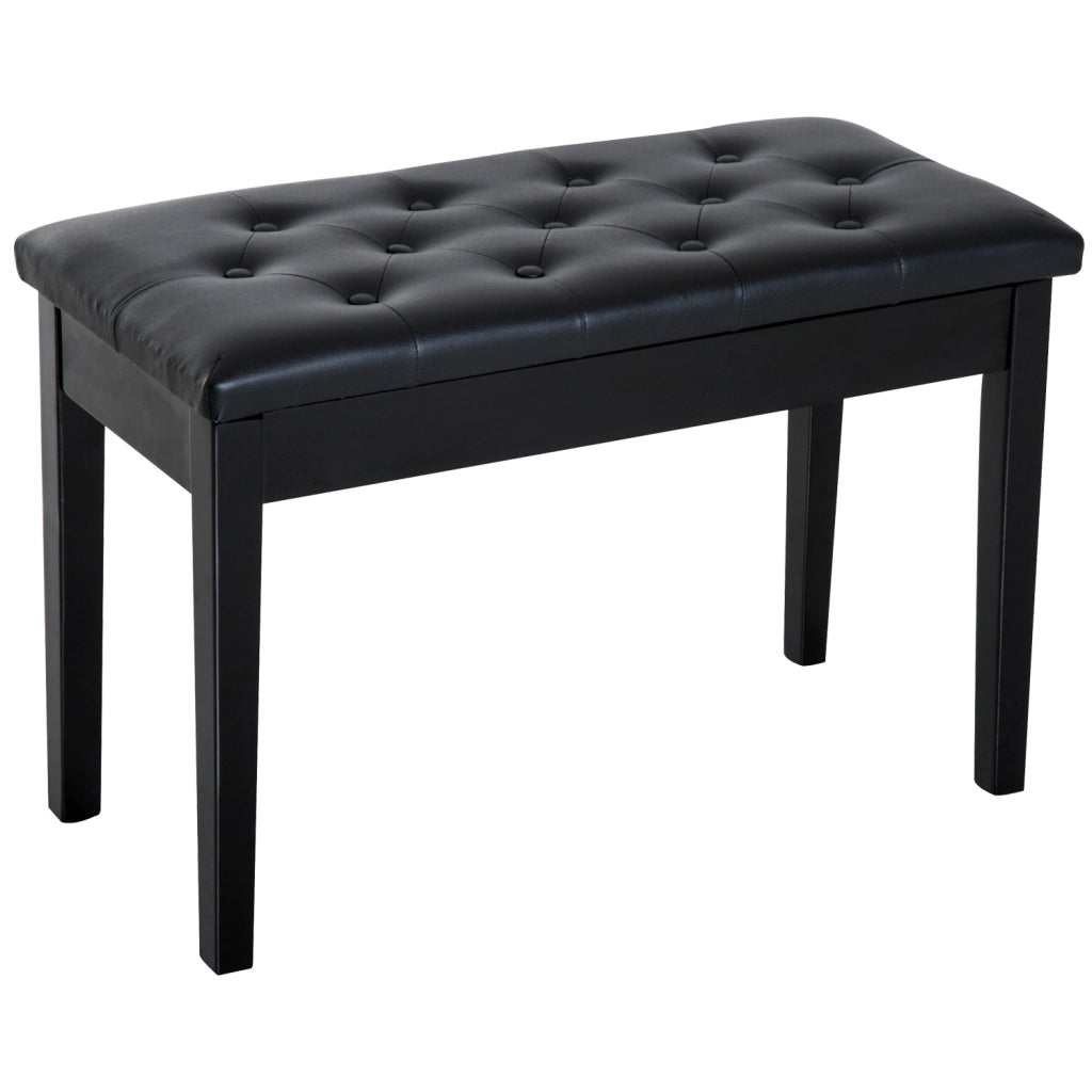 Sgabello con cassetto imbottito ¨C zephmum ¨C nero in tessuto similpelle