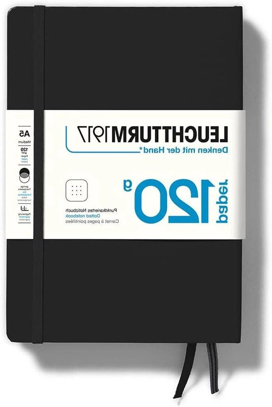 Agenda in copertina rigida - a righe - 1 pezzo - nero - 120 g/m² - A5