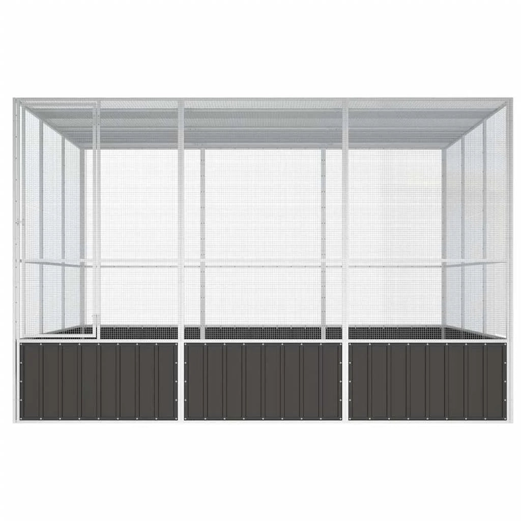 Gabbia per uccelli 302,5 x 324,5 x 211,5 cm acciaio zincato antracite 02_0041707