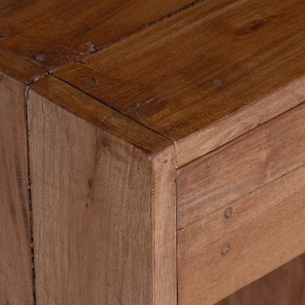 Comodino Marrone 63 x 30 x 79 cm Legno di Mogano Massello