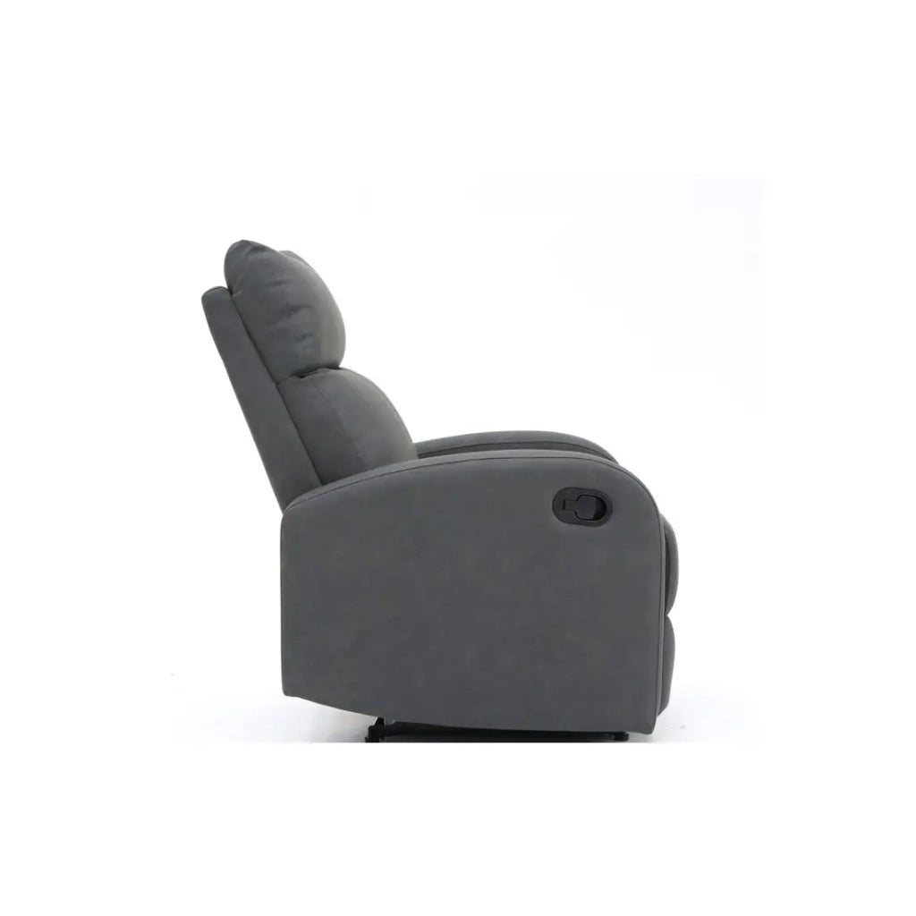 Poltrona relax ERA reclinabile manualmente in materiale PU di colore nero, una poltrona eccezionale.