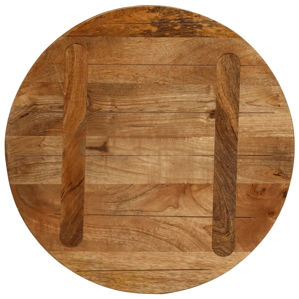 Piano per Tavolo Ø 50x3,8 cm Rotondo in Legno Massello di Mango 370073