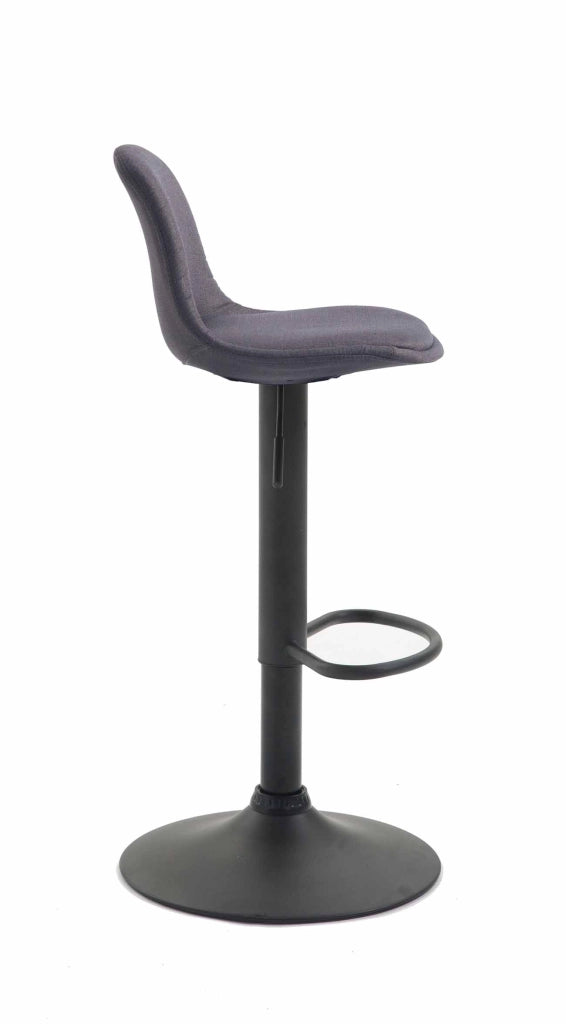 Sgabello di design KIEL in tessuto nero,grigio scuro