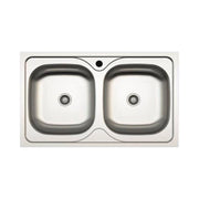 LAVELLO DA INCASSO CUCINA IN ACCIAIO 86X50 CM CON DUE VASCHE