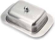 Contenitore per burro in acciaio inossidabile - contenitore per burro con coperchio - porta burro per frigorifero - 250 g - argento - 127 x 192 x 73 cm