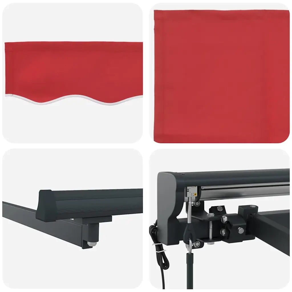 vidaXL Tenda Retrattile Rosso 350x250 cm Tessuto