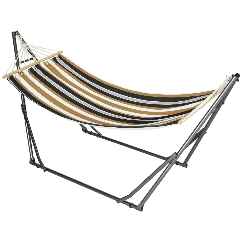 Amaca da giardino pieghevole con supporto in metallo ¨C zephmum ¨C grigio, 1 posto, max 120 kg