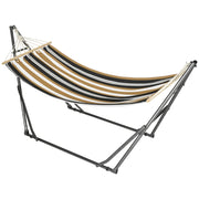 Amaca da giardino pieghevole con supporto in metallo ¨C zephmum ¨C grigio, 1 posto, max 120 kg