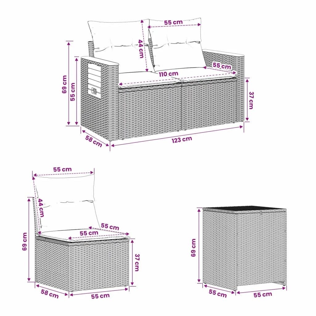 Set di divani 5 pz Grigio e Grigio Scuro 3447948