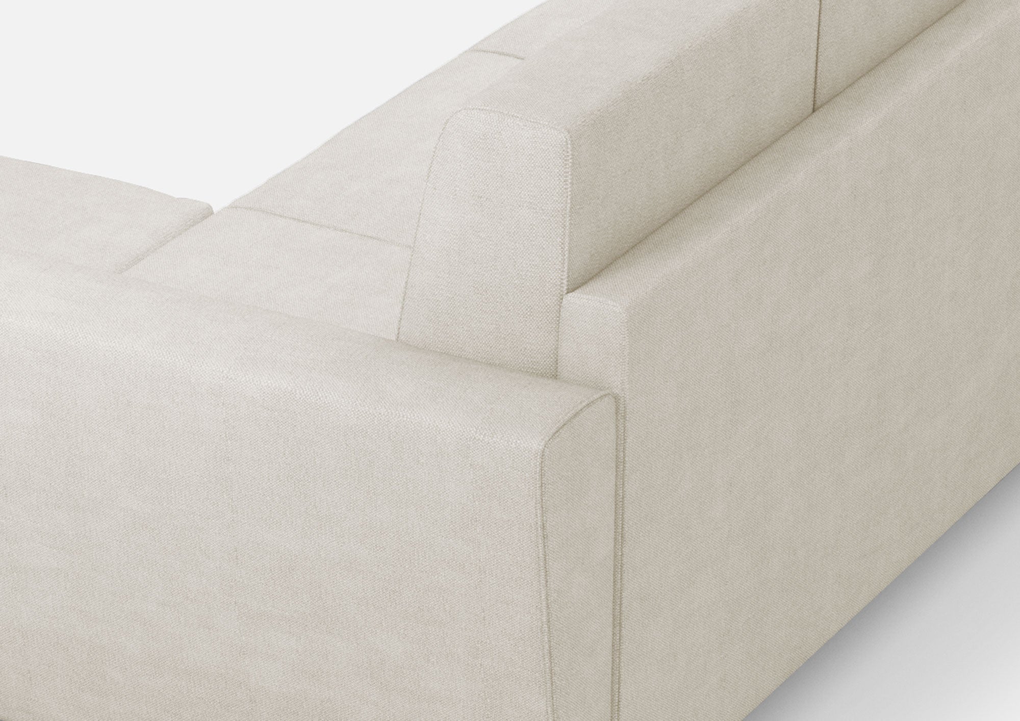 Divano 2 Posti con Pouf 172x145x85 cm Yasel in Tessuto Latte