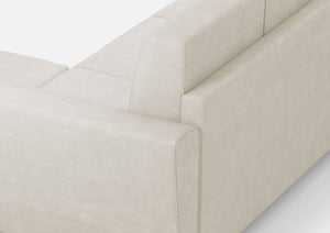 Divano 2 Posti con Pouf 172x145x85 cm Yasel in Tessuto Latte