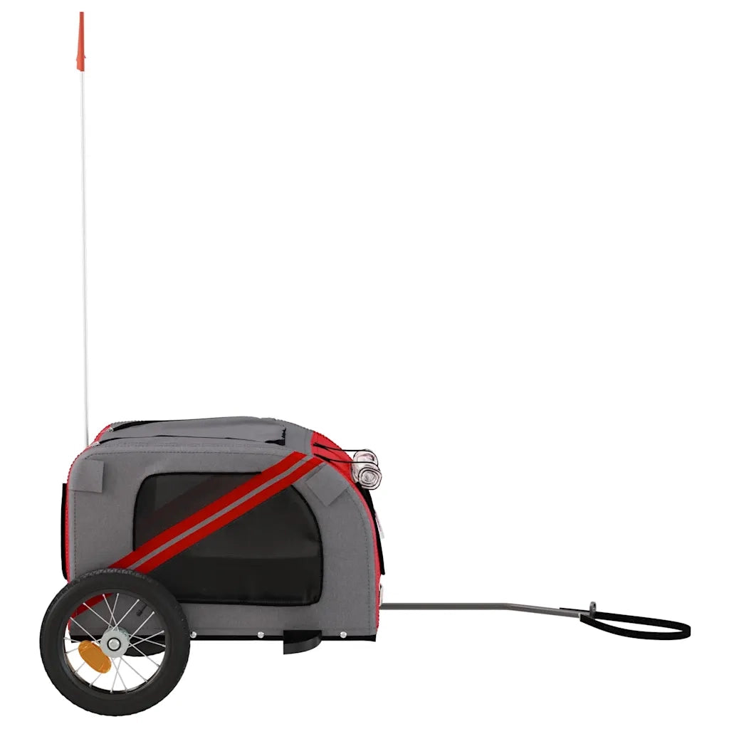 Rimorchio da Bici per Animali Rosso e Grigio Oxford e Ferro CFW2140401