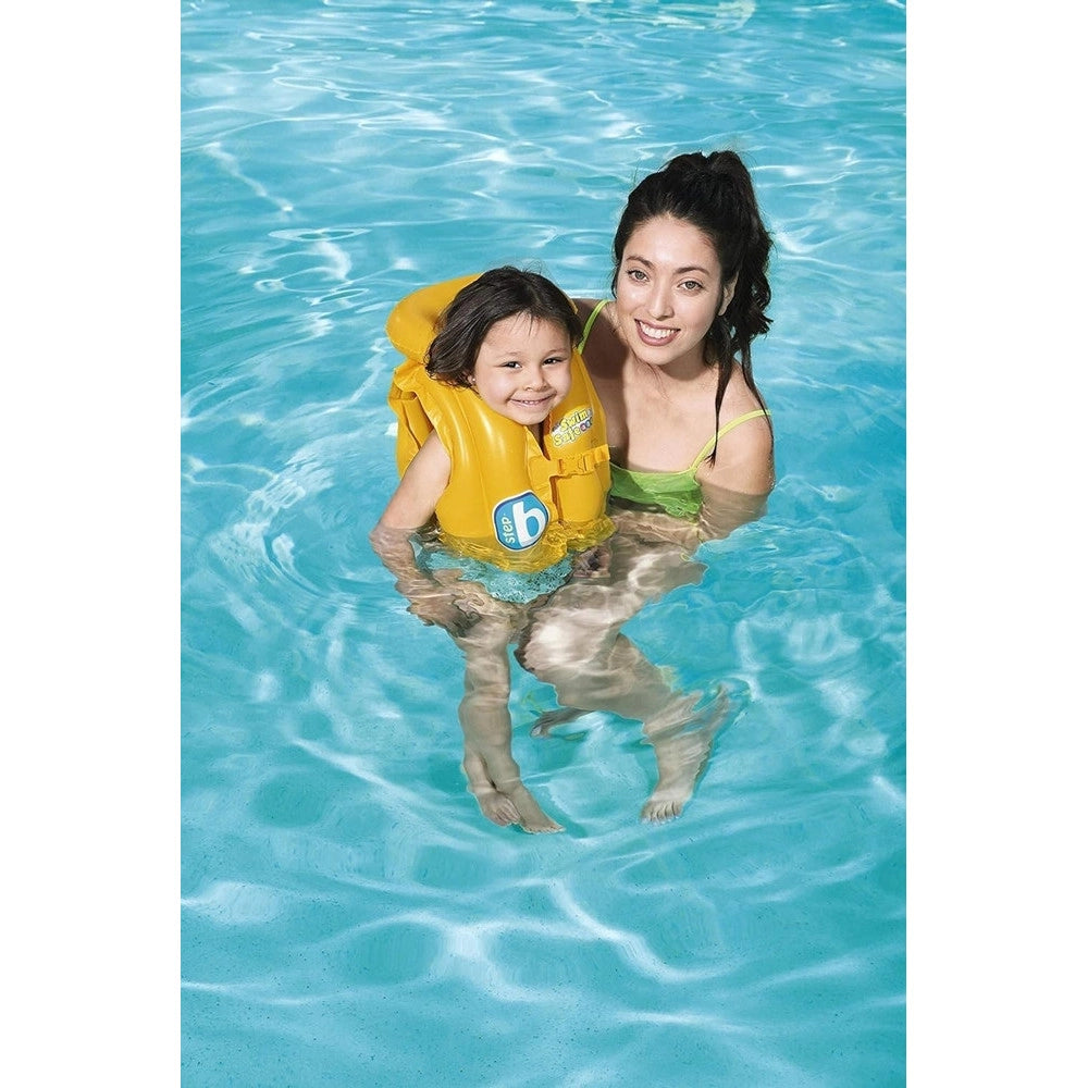 Trade Shop - Giubbotto Da Nuoto Gonfiabile Per Bambini Piccoli Galleggiamento 51x46cm Giallo 019948 -