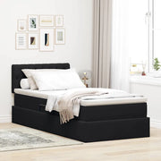 Letto con Contenitore con materasso Nero 90 x 190 cm Velluto