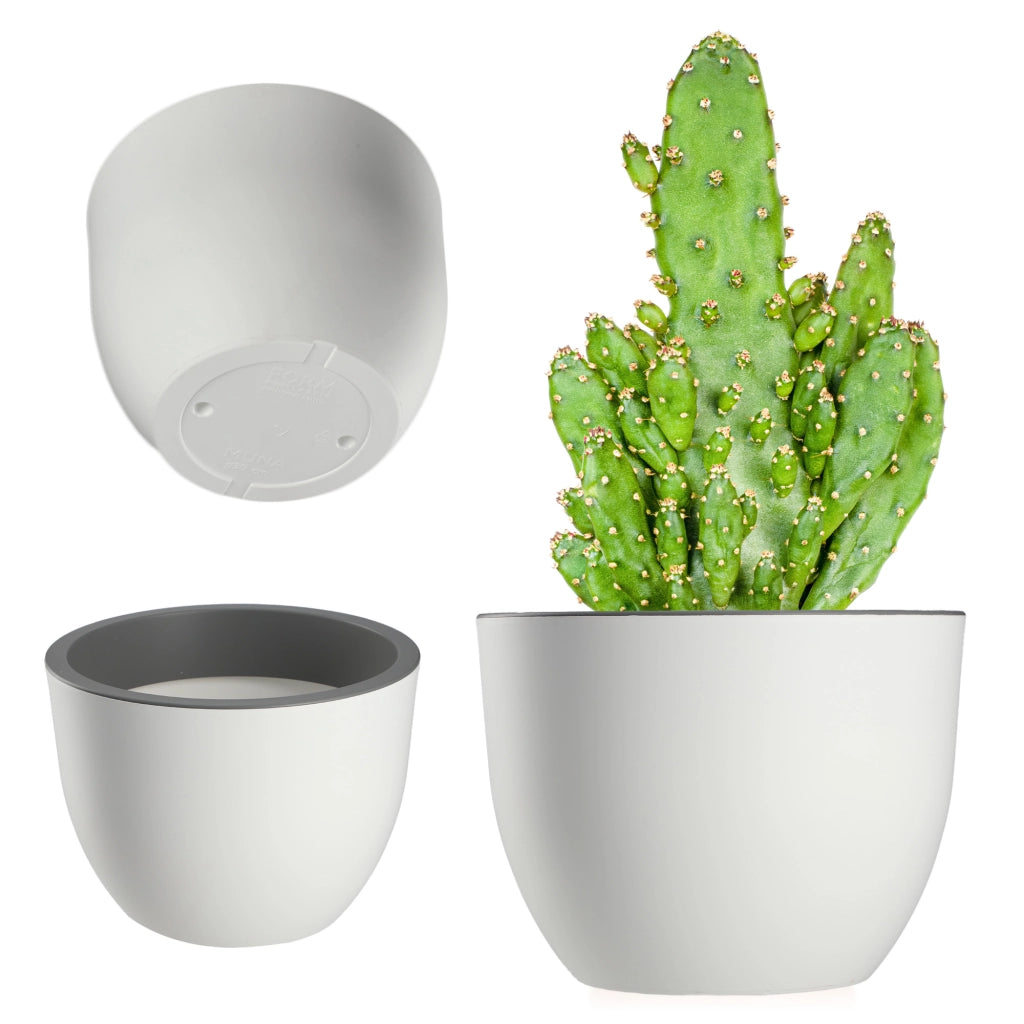 KADAX Vaso da fiori da giardino, copertura rotonda 30 cm, bianca