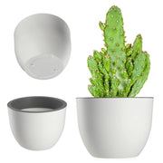 KADAX Vaso da fiori da giardino, copertura rotonda 30 cm, bianca