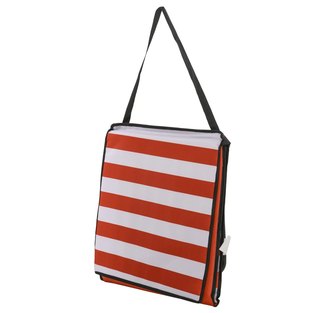 Sdraio da spiaggia pieghevole schienale regolabile tasca laterale rivestimento morbido telaio in acciaio rosso 142x51x40cm