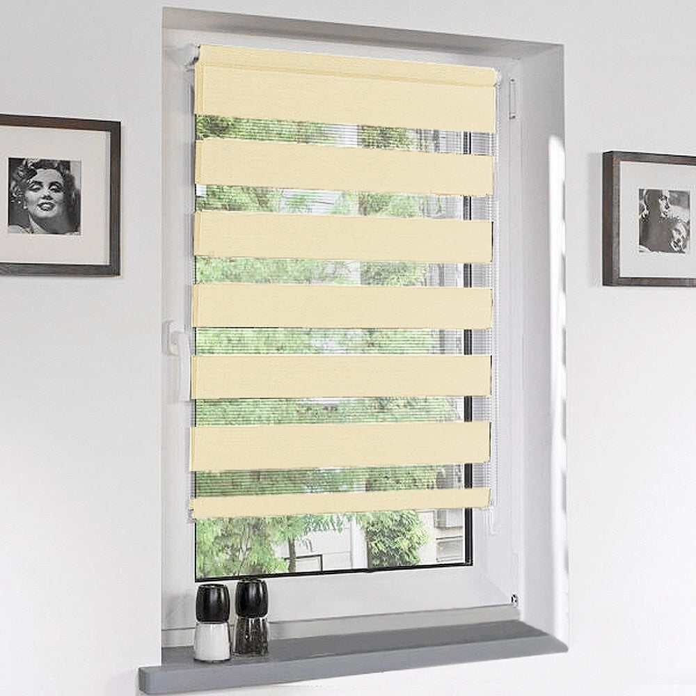 Tenda a Rullo 150x180 Cm Finestra Porta Interno Casa Ufficio Kit Montaggio Parete Telaio No Fori Beige