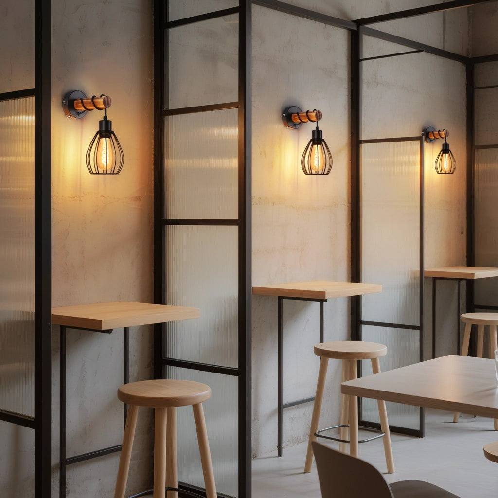 ZMH Applique industriale nera E27 15cm senza lampadina