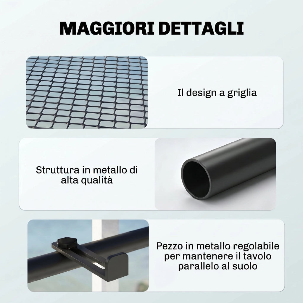 Tavolino pieghevole ¨C zephmum ¨C metallo, nero, 60x45x50cm