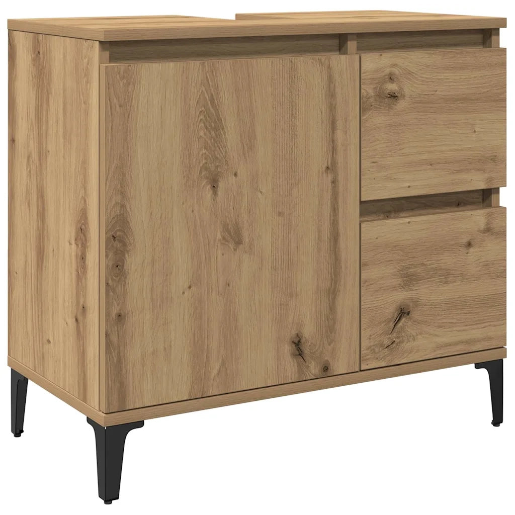 Mobile Sottolavabo Rovere Artigianale 65x33x60 cm in Truciolato