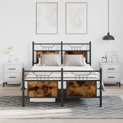 Giroletto senza Materasso-Struttura Letto Rovere Fumo 120x190 cm in Truciolato 561940