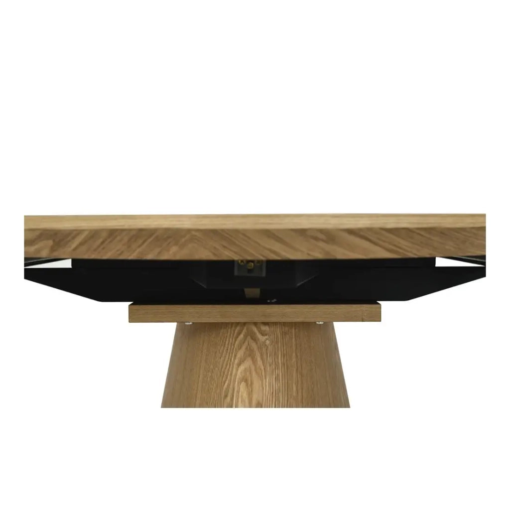 Tavolo da pranzo LUMEA – Ovale allungabile da 160 a 200 cm – Effetto legno – Stile rustico